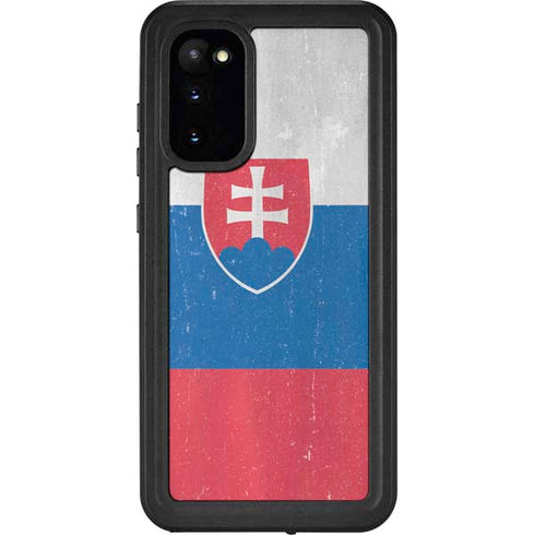 Slovakia Flag Distressed Galaxy S20 Waterproof Case